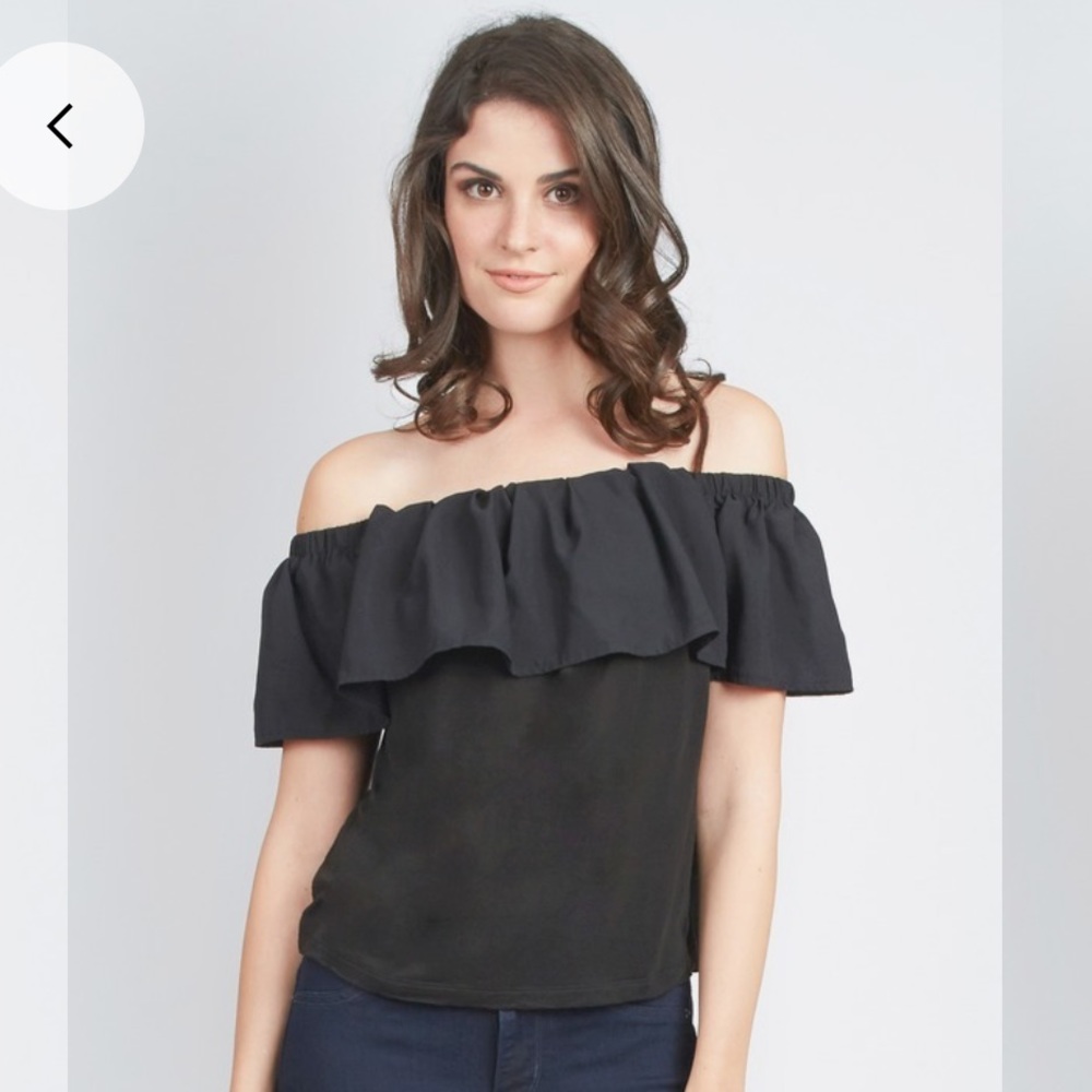 French Connection Black Off The Shoulder Top